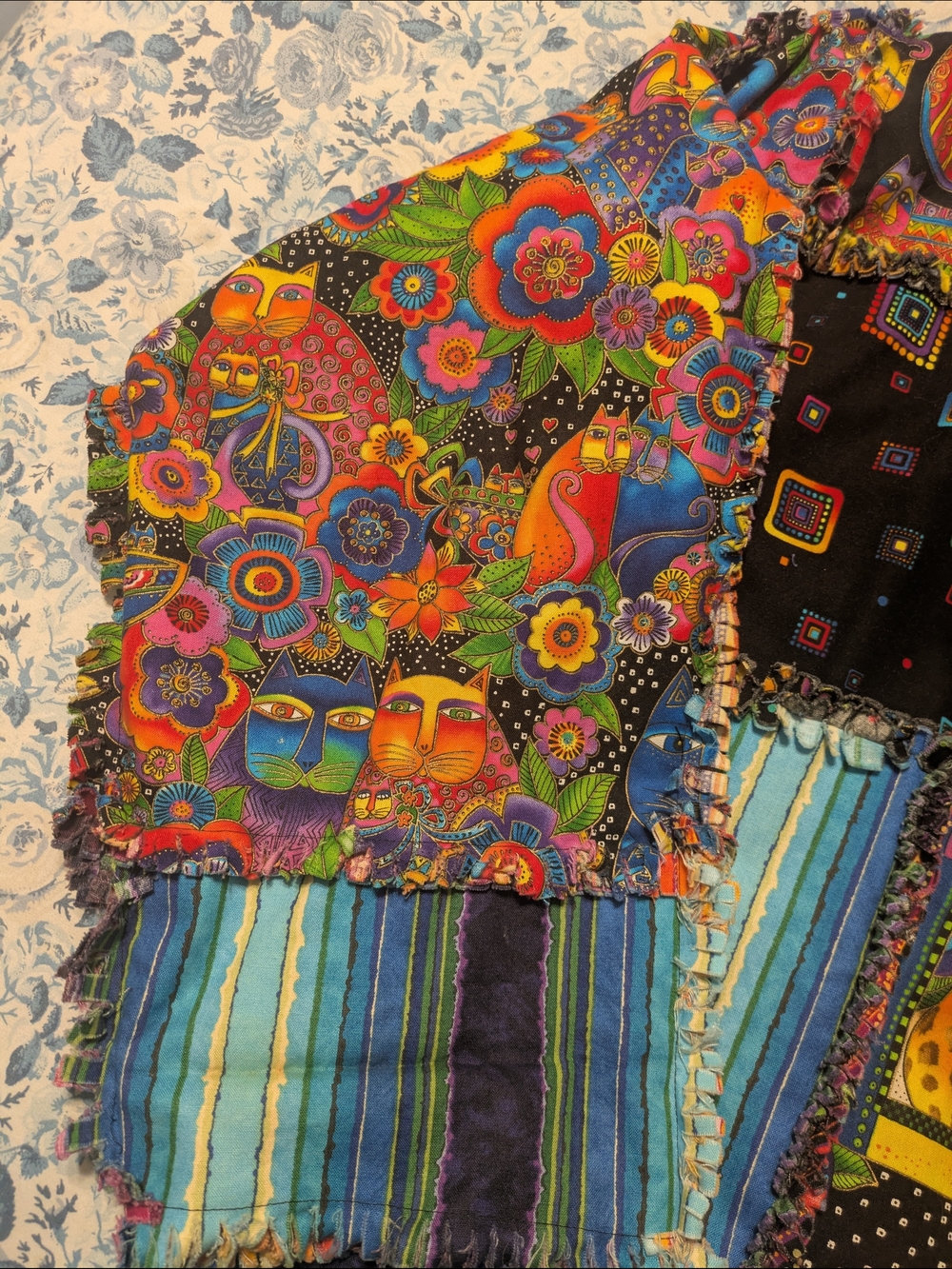 Colorful Patchwork Reversible Boho Blazer Jacket - Multicolor - Picture 4 of 12